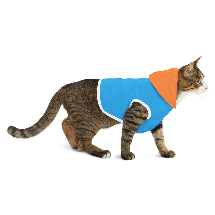 Bright Blue Color-Block Pet Hoodie