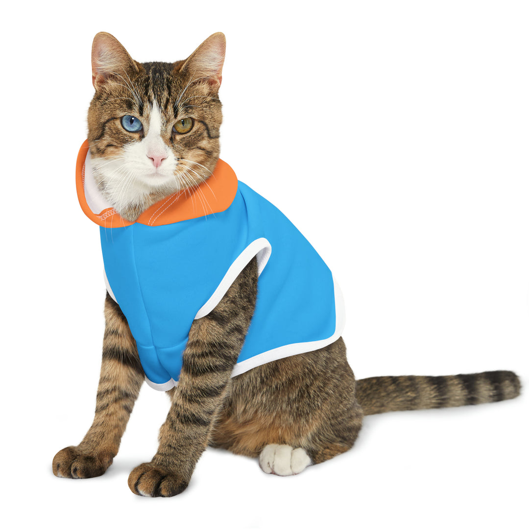 Bright Blue Color-Block Pet Hoodie