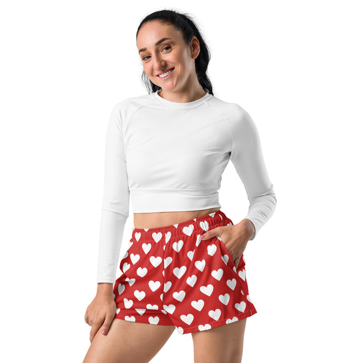 Puppy Love Women’s Recycled Athletic Shorts - Red