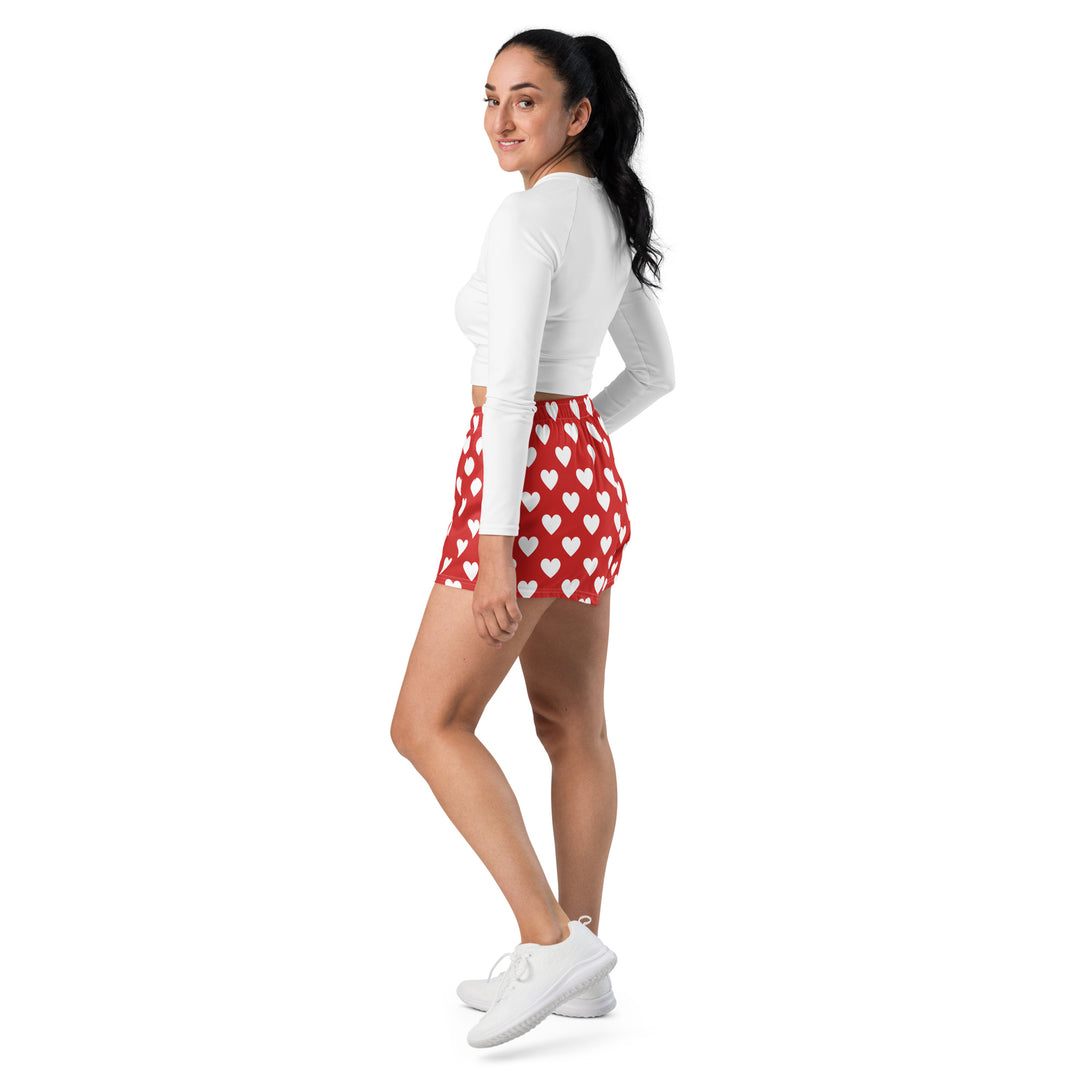 Puppy Love Women’s Recycled Athletic Shorts - Red