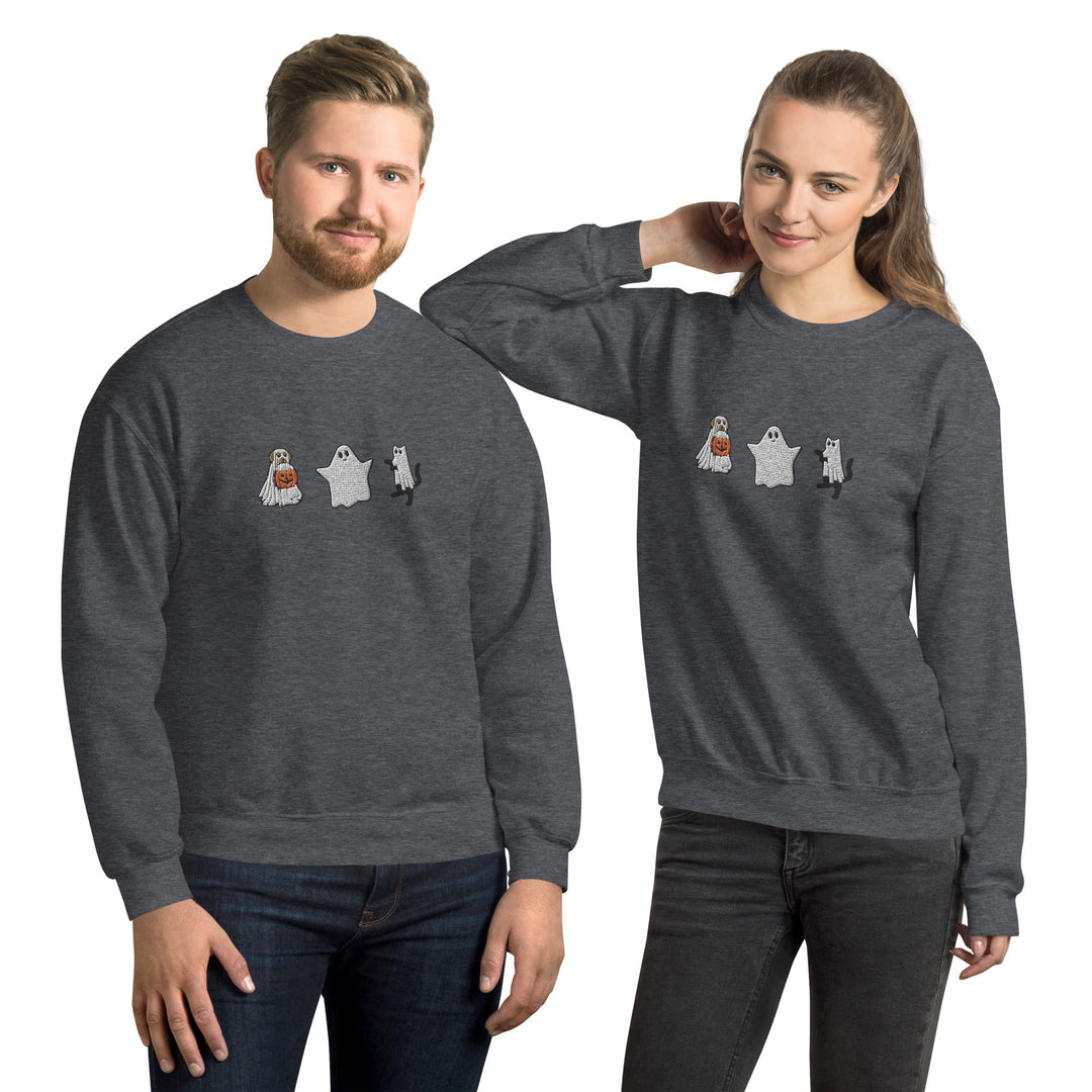 Embroidered Unisex Sweatshirt - Spooky Pets