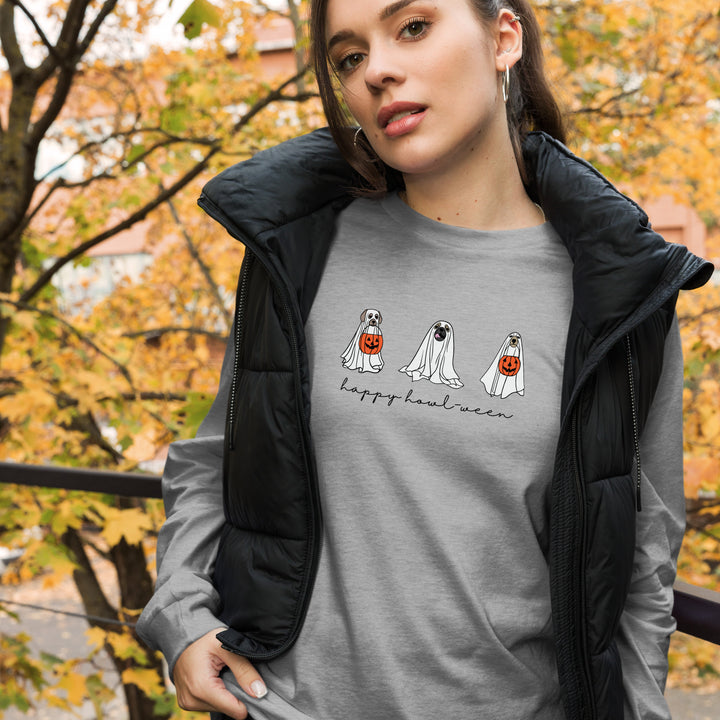 Unisex Long Sleeve Tee - Happy Howl-Ween