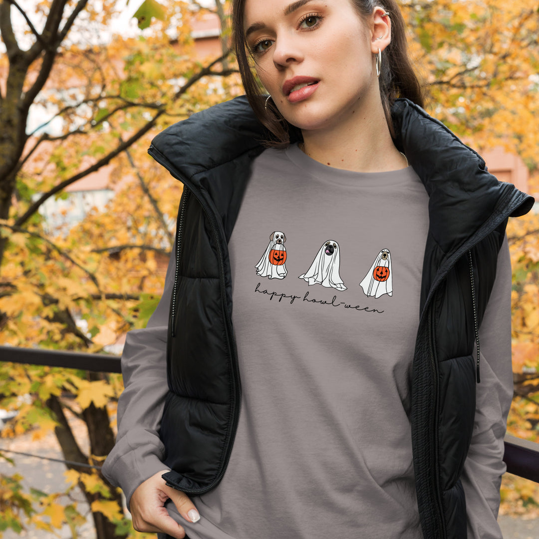 Unisex Long Sleeve Tee - Happy Howl-Ween