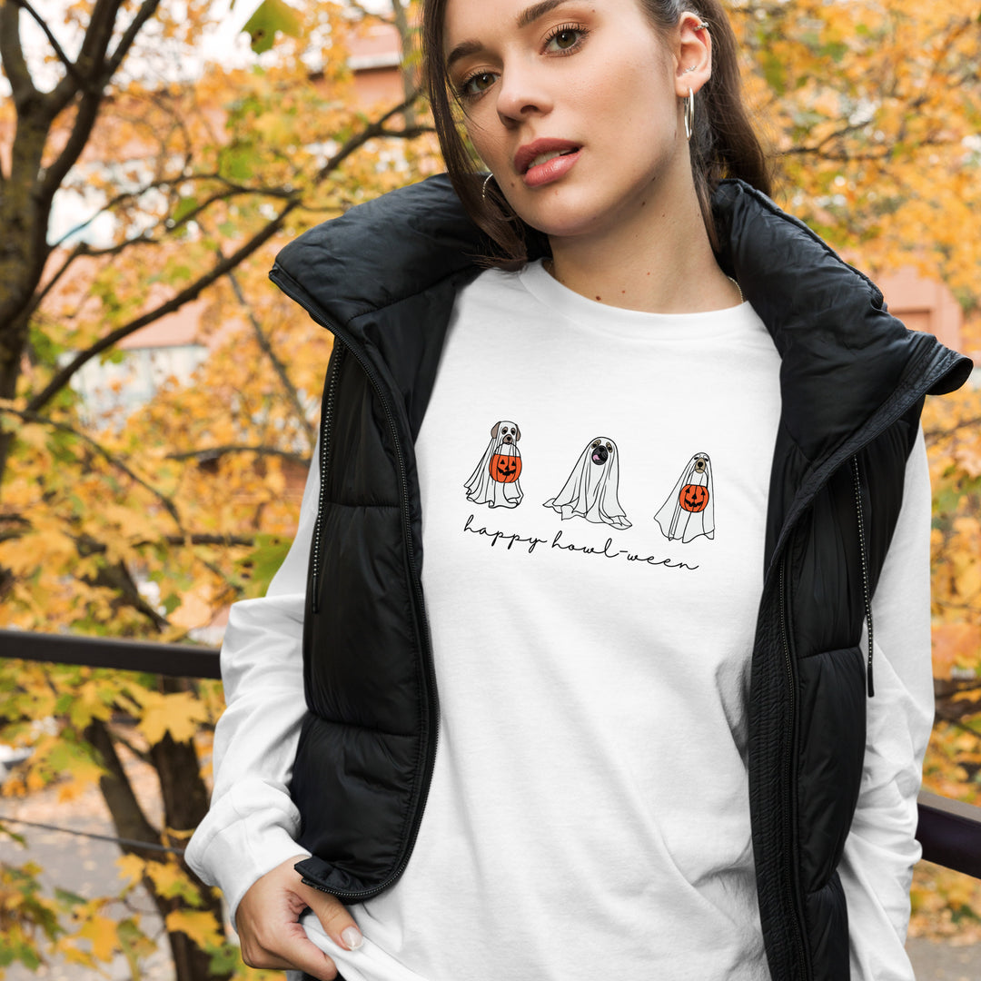 Unisex Long Sleeve Tee - Happy Howl-Ween