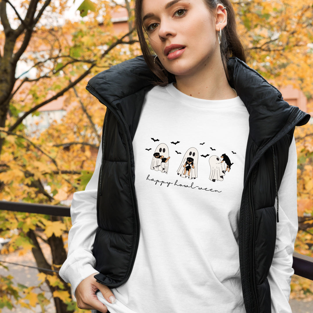 Unisex Long Sleeve Tee - Cute Ghost Puppy