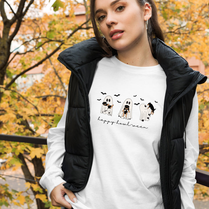 Unisex Long Sleeve Tee - Cute Ghost Puppy