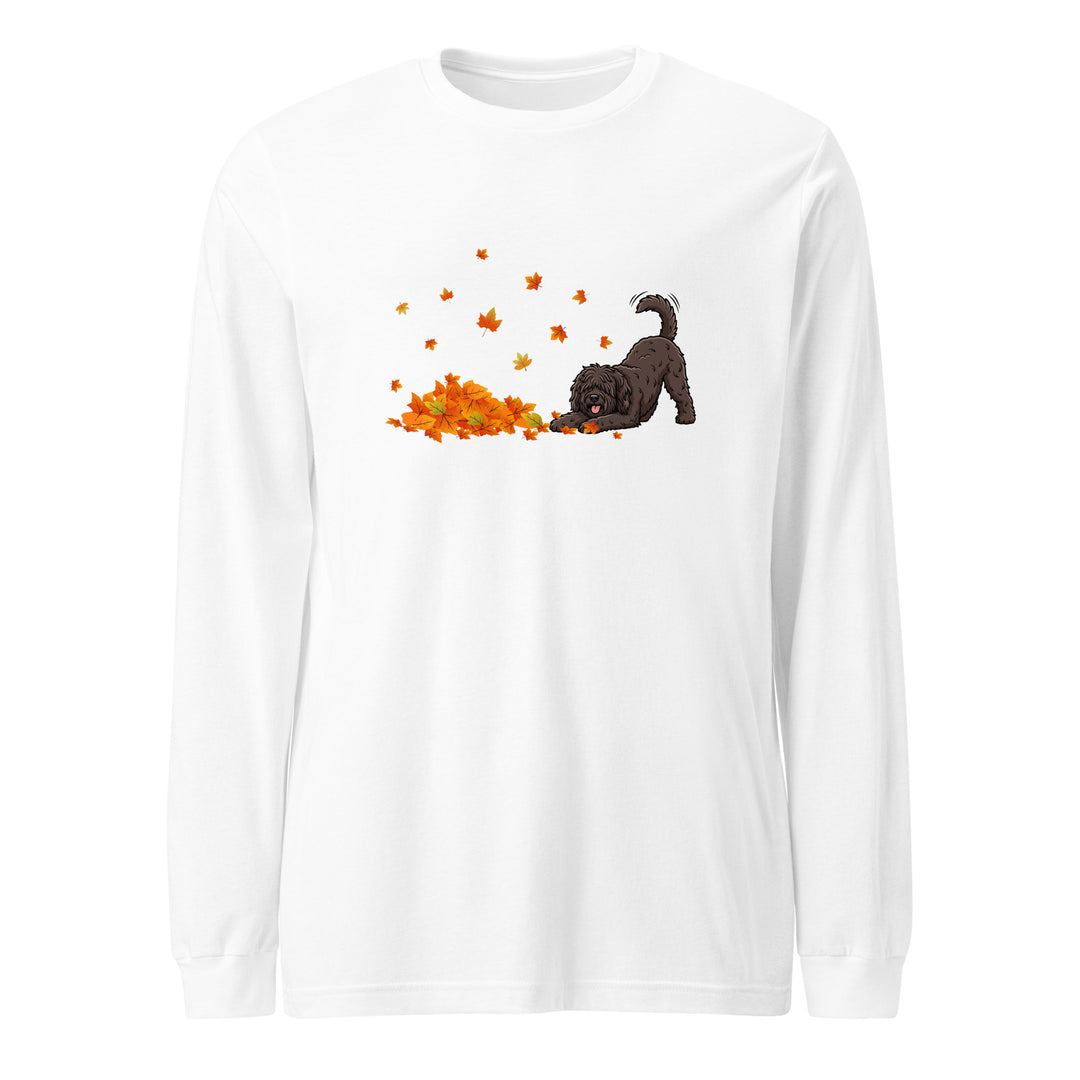 Unisex Long Sleeve Tee - Doggy Leaf Pile